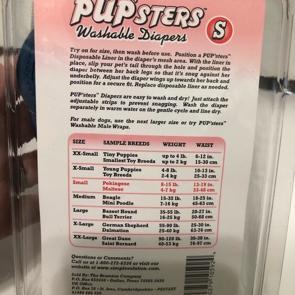 Pupsters washable diaper reusable small dogs new in package - Picture 2 of 8